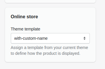 Screenshot of the shopify product page's online store section