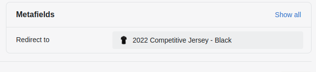 Screenshot of the metafield section